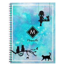 Belle Marine Bleu Aquarelle Galaxy Journal de fill