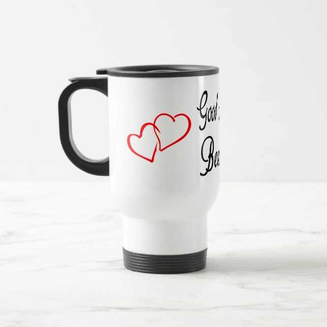 Belle Matin Rouge Coeur Aimer Mug (Gauche)