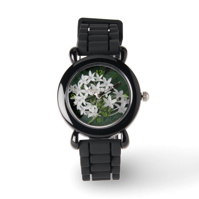 Belle Montre de Fleur Tropicale Blanche avec chiff (Recto)