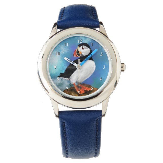 Belle Montre De Peinture D'Oiseaux De Puffin Atlan (devant)