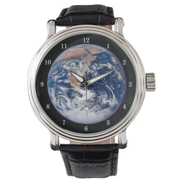Belle Montre de poignet Planète Terre (devant)