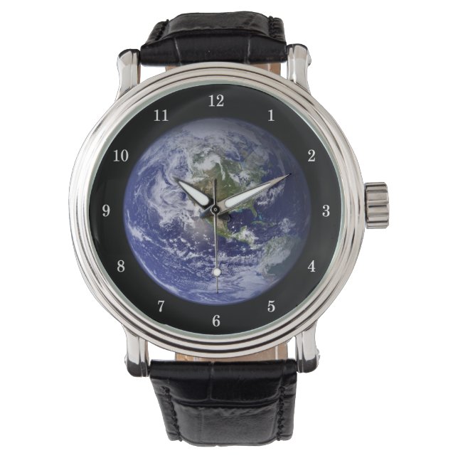 Belle Montre de poignet Planète Terre (devant)