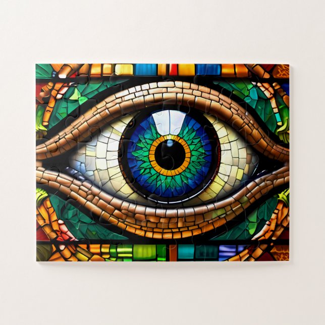 Belle Mosaïque OEil Jigsaw Puzzle (Horizontal)