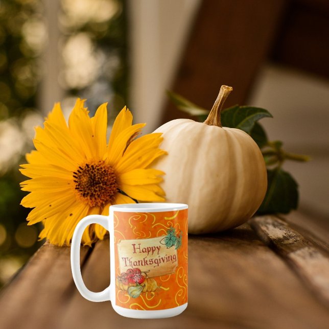Belle Mug Bon thanksgiving avec Citrouille Desi (Créateur téléchargé)