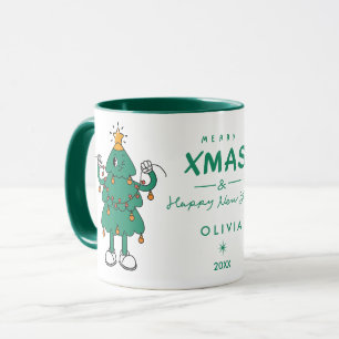 Belle Mug d'arbre de Noël Vacances personnalisée