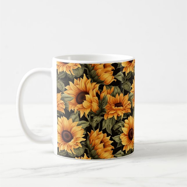Belle Mug de tournesol ensoleillé (Gauche)