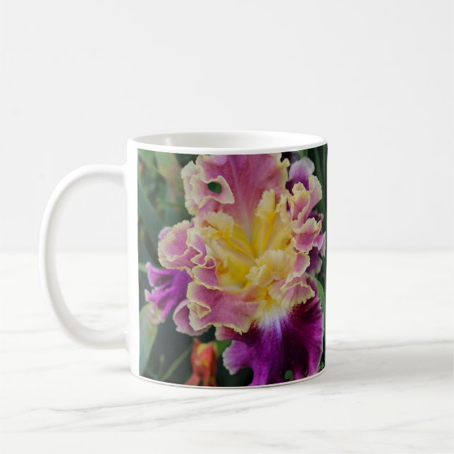 Belle Mug d'Iris jaune et violet (Gauche)