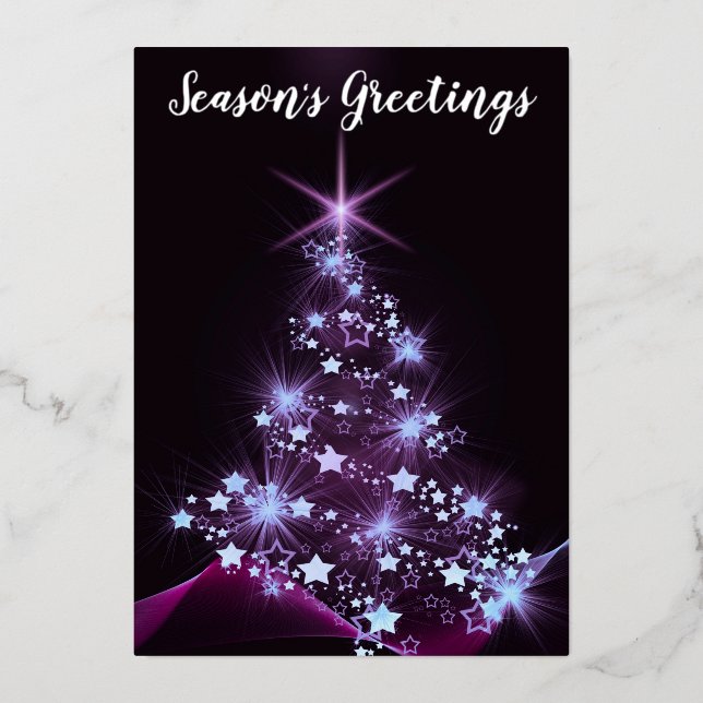 Belle Noël Arbre Foil Carte de vacances (Recto)