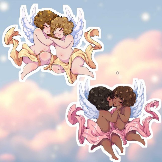Belle Nuit Bébé Anges Sticker (Créateur téléchargé)