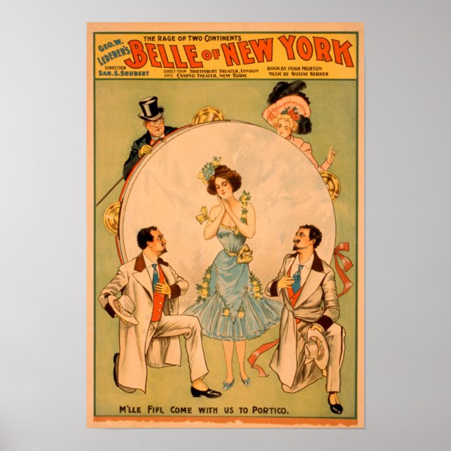 "Belle of New York" Musical Theater Poster (Vorne)