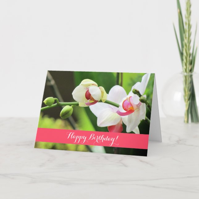 Belle Orchidée Carte d'anniversaire personnalisée (Devant)