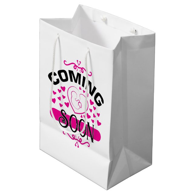 Belle papa-to-be art de mot Grand sac cadeau (Devant Angle)