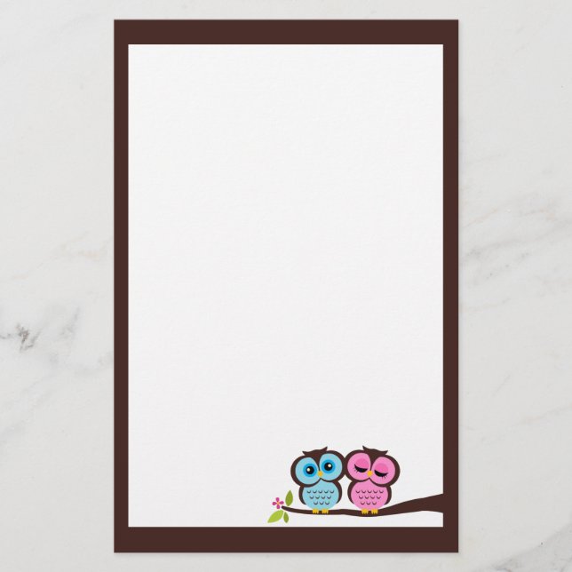 Belle papeterie de hiboux (Devant)