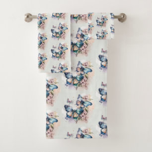 Belle papillons et Motif de fleurs