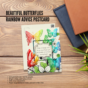 Belle Papillons Rainbow Conseils Carte postale