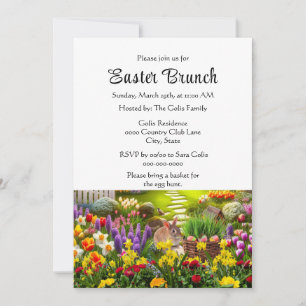 Belle Pâques Floral Fête Brunch Invitation