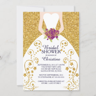 Belle Parties scintillant de mariée Invitation de