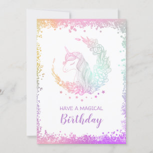 Belle Parties scintillant Magique Unicorne Carte A