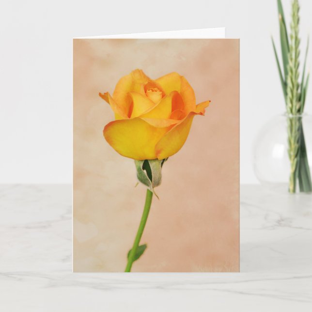 Belle Peach Jaune Orange Rose Carte de note (Devant)