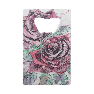 Belle peinture à l'aquarelle rouge Rose