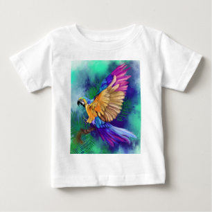 Belle peinture couleur perroquet bébé T-shirt pein