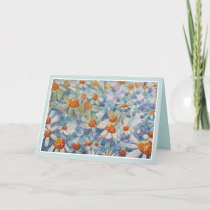 Belle pensée florale de vous Carte de voeux