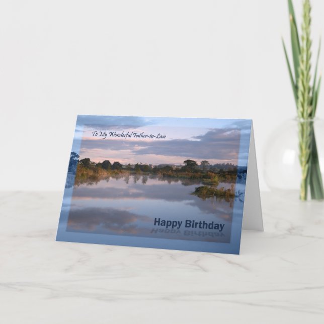 Belle-Père, Lac à l'aube Carte d'anniversaire (Devant)