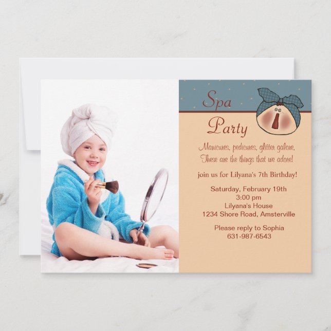 Belle photo gâtée Invitation à la fête d'anniversa (Devant)