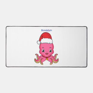 Belle pieuvre joyeuse en casquette de Noël