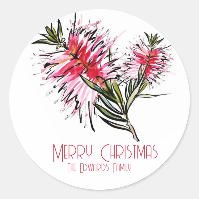 Belle pinceau Stickers Cadeau de Noël (Devant)