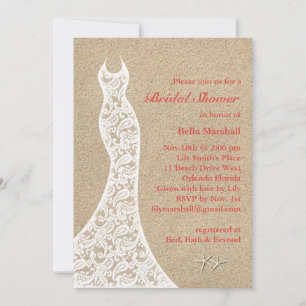 Belle plage de la douche nuptiale Invitation dans 