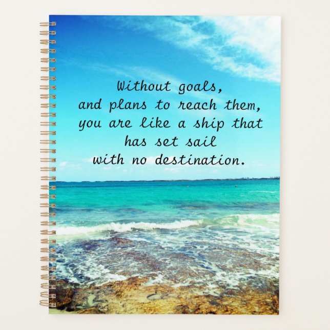 Belle plage et une citation parfaitement motivante (Devant)