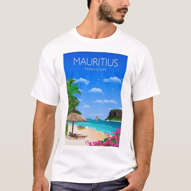 Belle plage Maurice T-shirt actif (Devant)