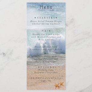 Belle plage Summer Tropical Mariage Menu