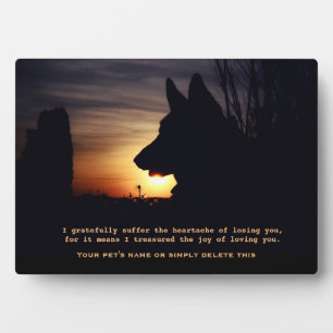 Belle plaque commémorative berger allemand pour an