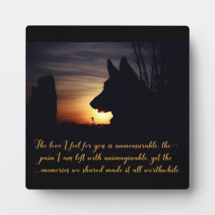 Belle plaque commémorative berger allemand pour an