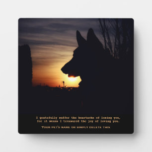 Belle plaque commémorative berger allemand pour an