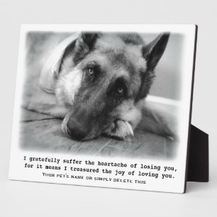 Belle plaque commémorative berger allemand pour an