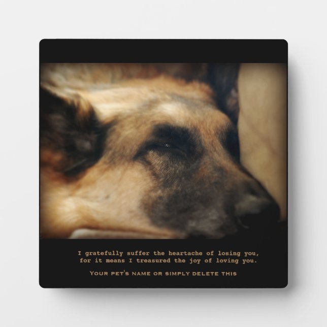 Belle plaque commémorative berger allemand pour an (Devant)