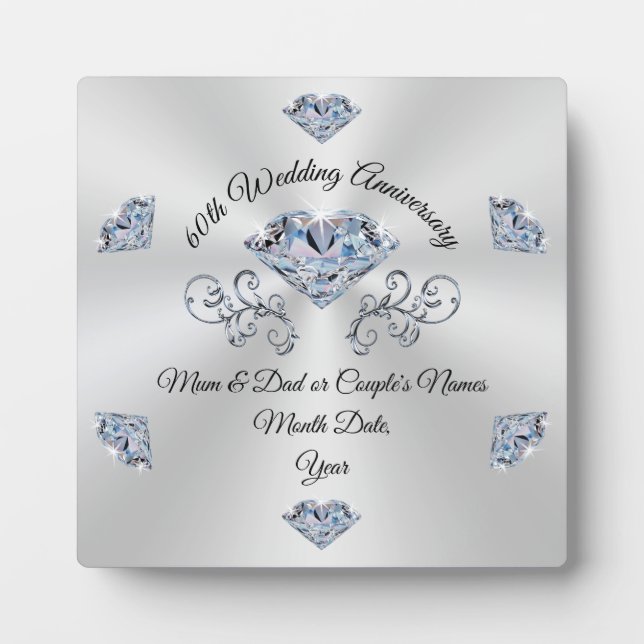 Belle Plaque personnalisée, 60e Anniversaire (Devant)