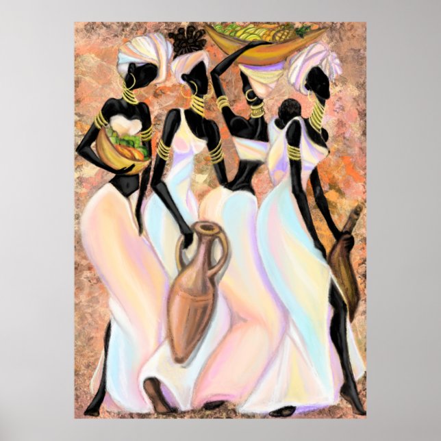 Belle Poster Africaine Dames - Peinture Moderne (Devant)