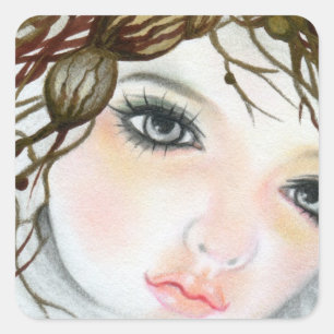 Belle Poupée Face Couronne autocollant