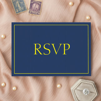 Belle réponse bleue et or RSVP