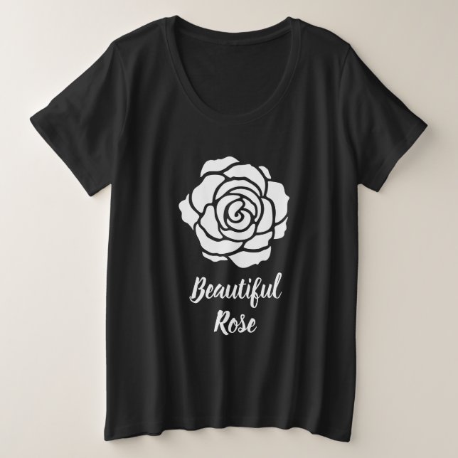 Belle Rose Blanc Plus Taille T-shirt (Design devant)