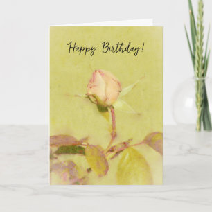 Belle Rose Bud Flower Art carte d'anniversaire