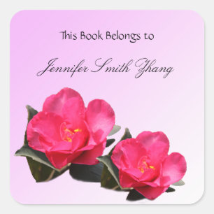 belle rose camellia fleurs livre autocollant