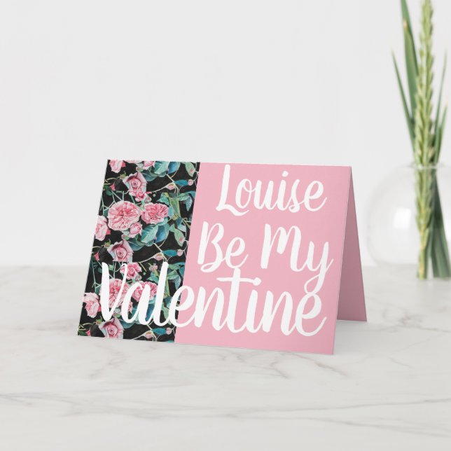 Belle Roses Vielles Rose Soyez Ma Carte Valentine (Devant)