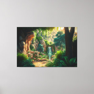 Belle Scène de Cascade Impression sur Toile