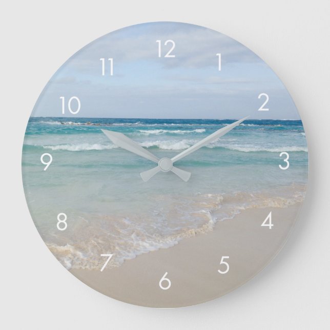 Belle Serene Tropical Beach et Ocean Horloge (Recto)