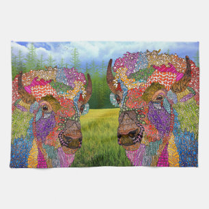 Belle serviette de cuisine Buffalo American Bison